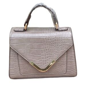 NWOT Mini Handbag Converts to Crossbody Taupe Vegan Friendly